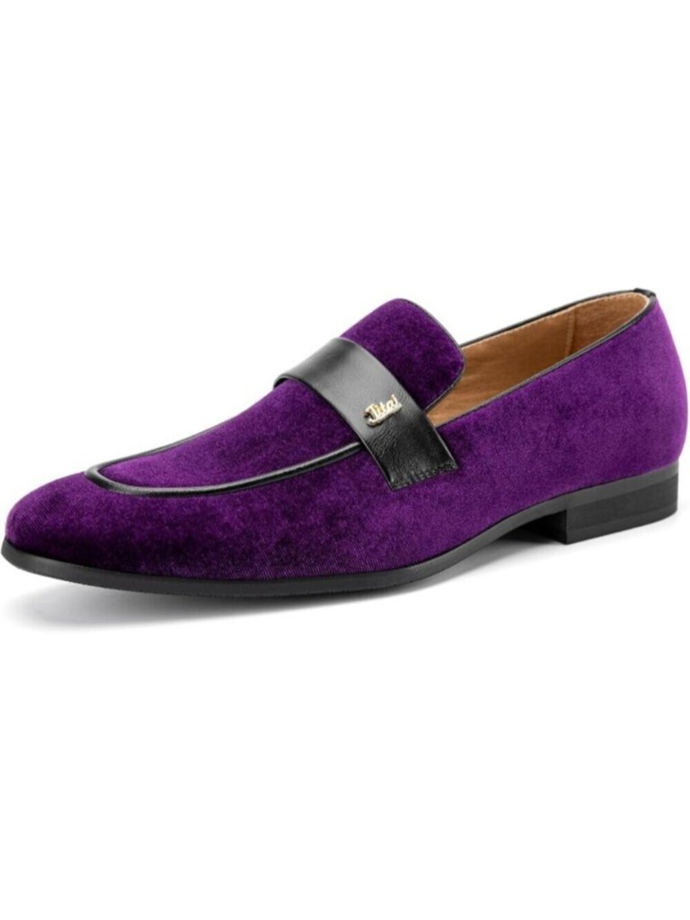 Men's Purple Velvet Luxury Loafers Slip On Party Fashion Pull On Dress Shoes